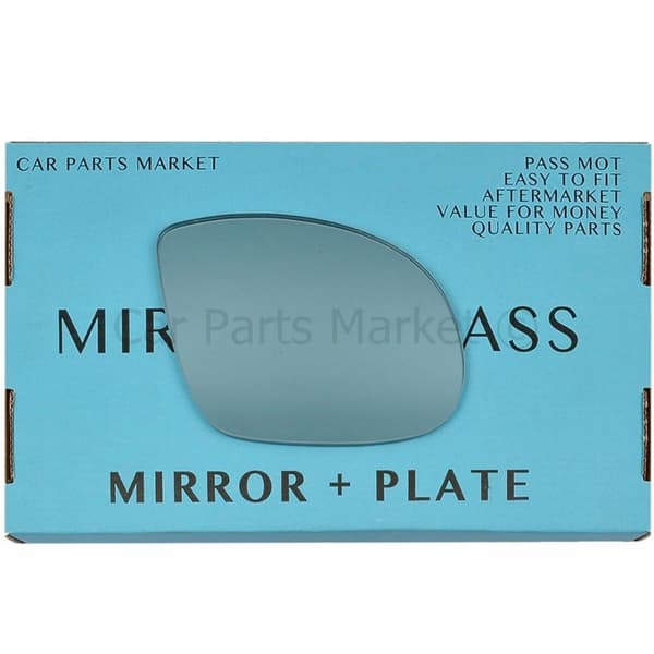For BMW M3 E36 92-99 Right Driver Side Blue Wing Mirror Glass with Plate