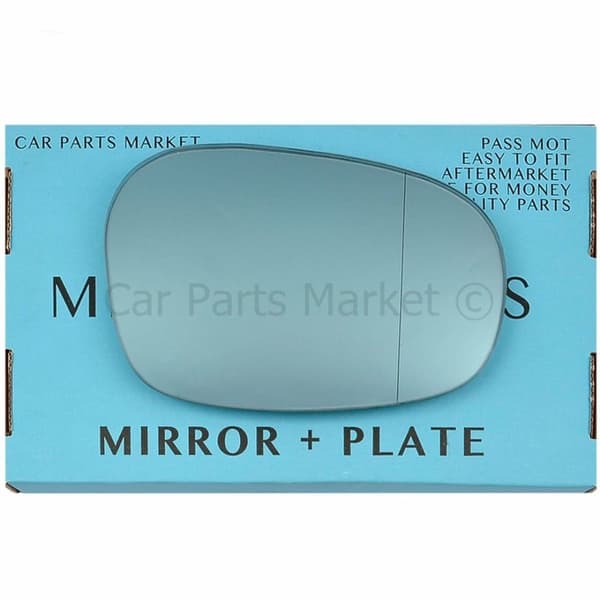 For BMW 3 Series 08-12 Right Driver Aspheric Blue Wing Mirror Glass +Plate