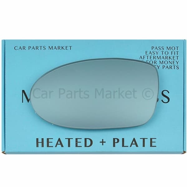 For BMW M5 98-03 Left Passenger Flat Electric Blue Wing Mirror Glass +Plate
