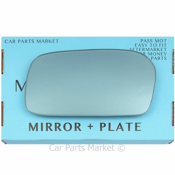 For Audi 100 91-94 Left Side blue Wing Door Mirror Glass with Plate