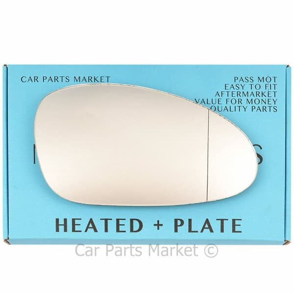 Right Side Wide Angle Wing Mirror Glass For Porsche cayman 09-12 Heated + Plate