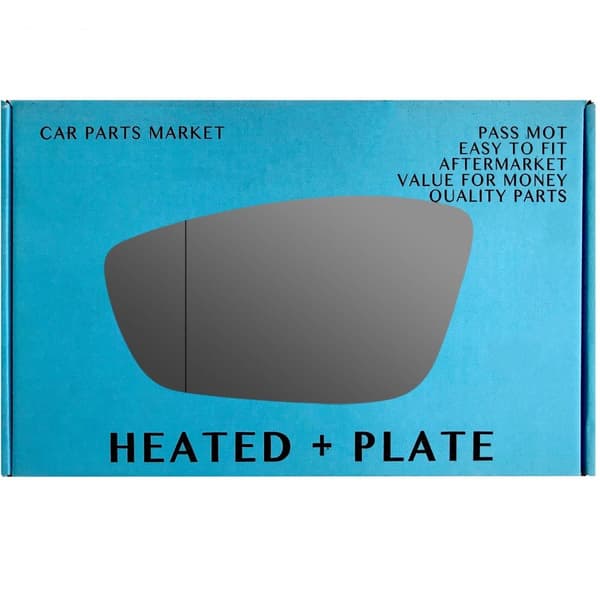 Left Passenger Side Wide Angle Mirror Glass Peugeot 508 2018-2023 Heated Plate