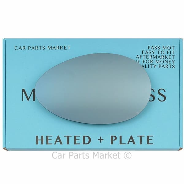 Left Side blue Flat Wing Door Mirror Glass For Alfa Romeo 156 Heated + Plate