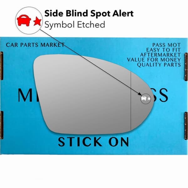 Right Side Wide Angle SBSA BSM Wing Mirror Glass For Vauxhall Astra K 2015-2021