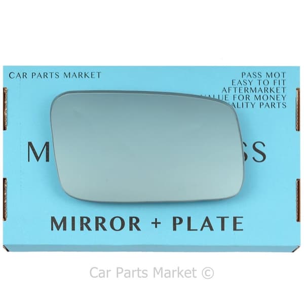 For Volvo s70 v70 96-00 Right Side Blue Flat Wing Door Mirror Glass +Plate