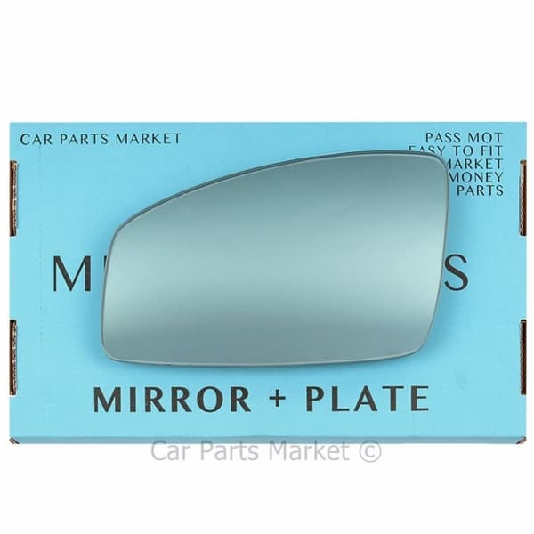 For Renault Espace 03-09 Left Passenger Flat Blue Wing Mirror Glass w/ Plate