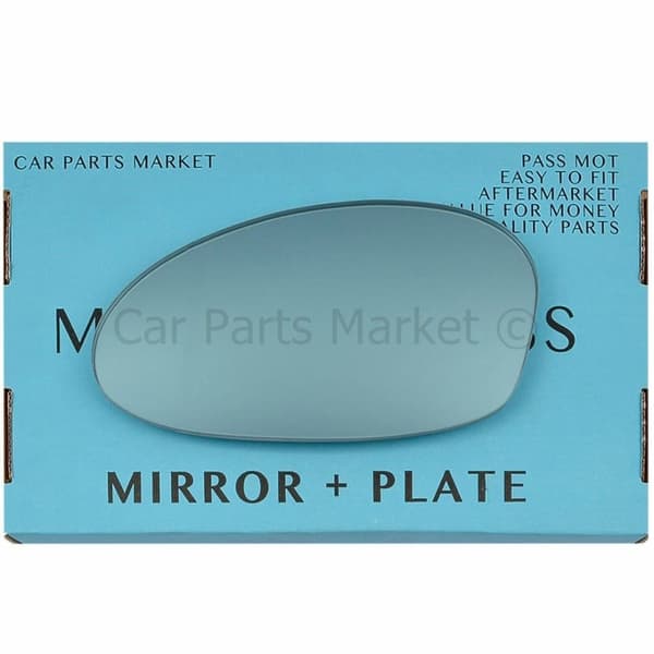 For BMW 1 series 2004-09 Left Passenger Side Flat Blue Wing Mirror Glass +Plate