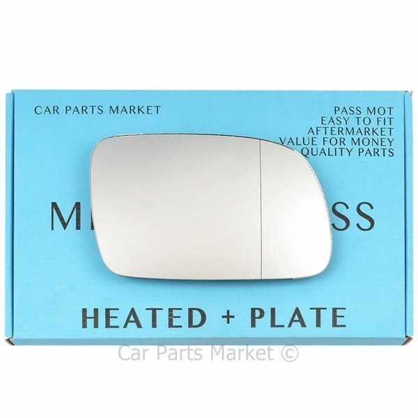 For Peugeot 407 04-09 Right Driver Aspheric Electric Wing Mirror Glass +Plate