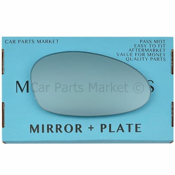 For BMW 1 series 04-09 Right Driver Side Flat Blue Wing Mirror Glass with Plate
