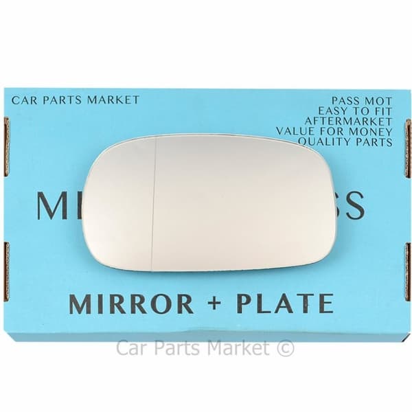 Left Side Wide Angle Wing Mirror Glass For Nissan Micra K11 1992-2003 + Plate