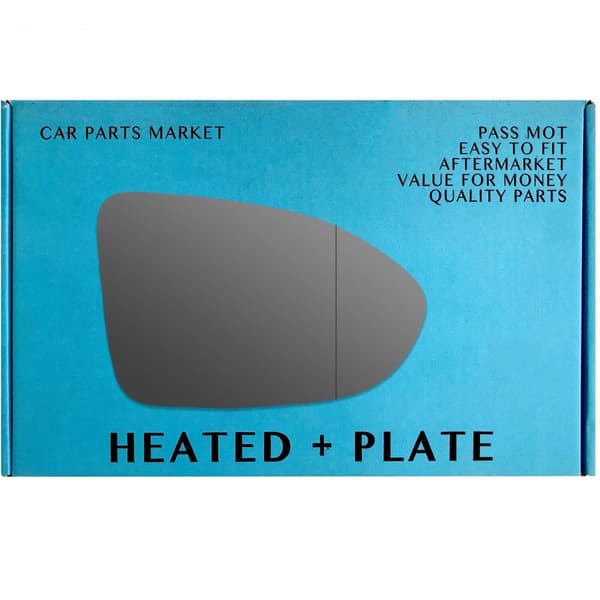 Right Side Wide Angle Mirror Glass For Volkswagen Golf mk8 2020-23 Heated Plate