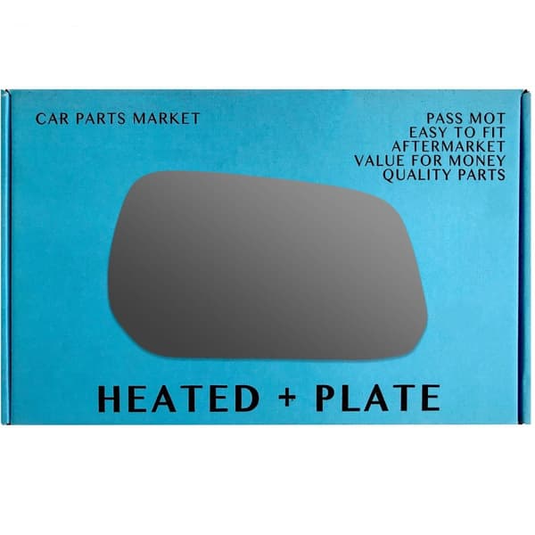 For Ford Mustang 2015-2023 Right Side Electric Wing Mirror Glass with Plate