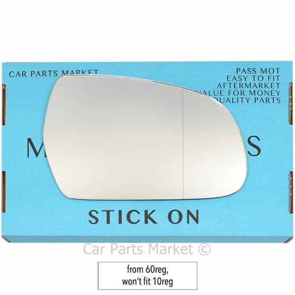 For Audi A3 from 60reg 10-12 Right Driver Side Aspheric Wing Mirror Glass