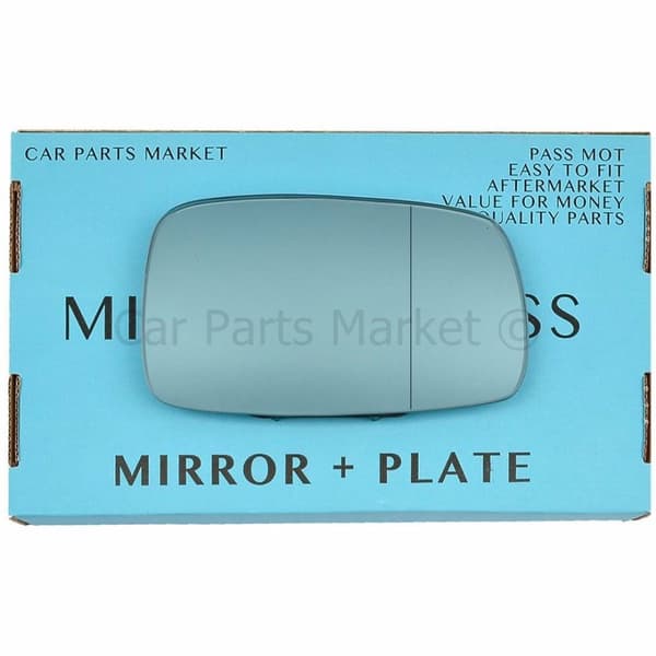 For VW corrado 88-95 Right Driver Side Aspheric Blue Wing Mirror Glass +Plate