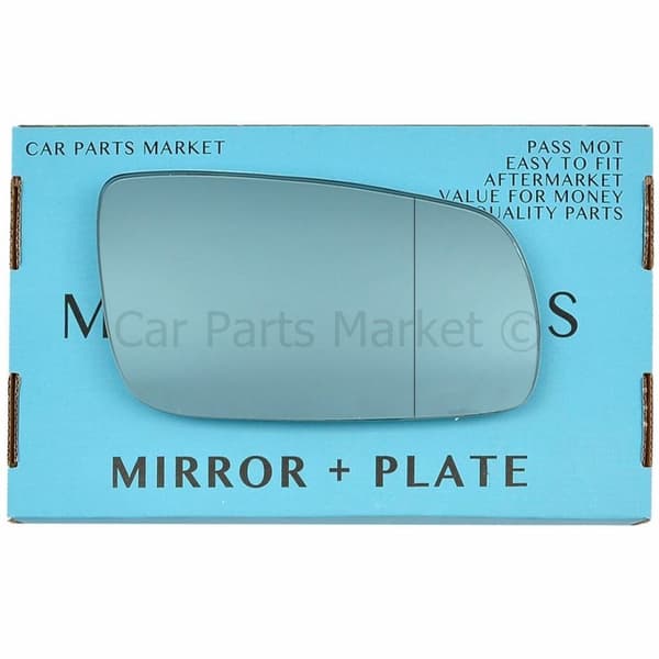 For VW passat 96-04 Right Side Aspheric Blue Wing Mirror Glass +Plate