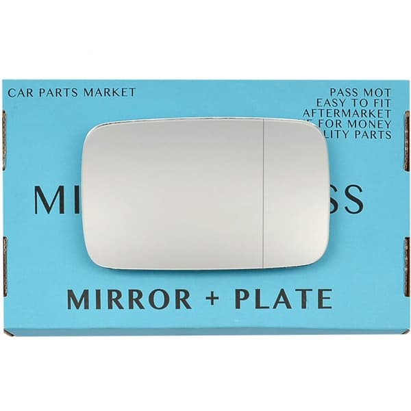 Right Driver Wide Angle Wing Door Mirror Glass For BMW 5 Series 1988-1996 +Plate