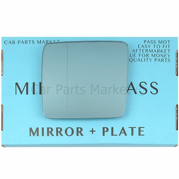 For Mercedes E-Class W124 1983-95 Left Side Blue Aspheric Mirror Glass +Plate