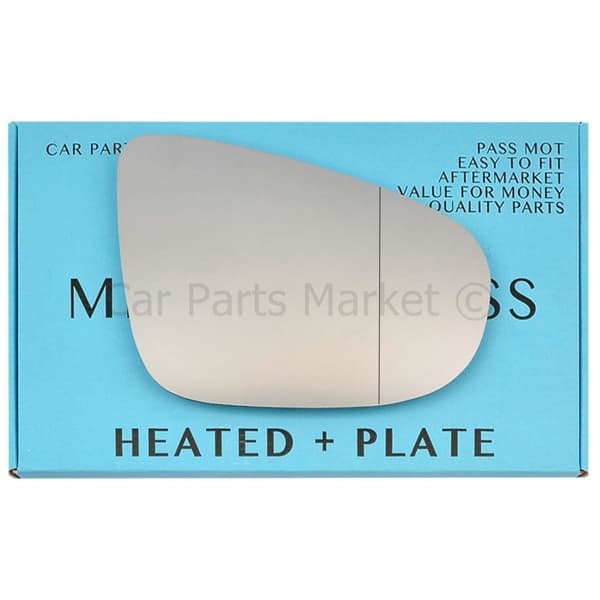 For Vw Golf Mk6 09-12 Right Side Aspheric Electric Wing Mirror Glass +Plate