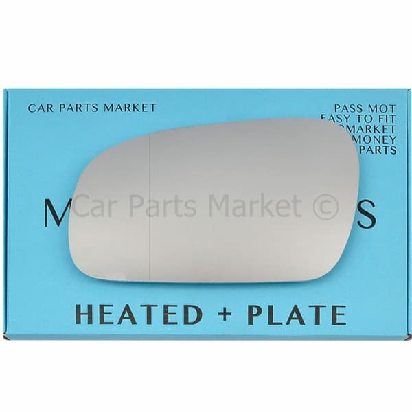 For Vw Fox 2003-2011 Left Side Aspheric Electric Wing Door Mirror Glass +Plate