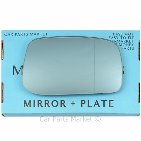 For Fiat Ulysse 02-11 Right Driver Side Aspheric Blue Wing Mirror Glass w/ Plate