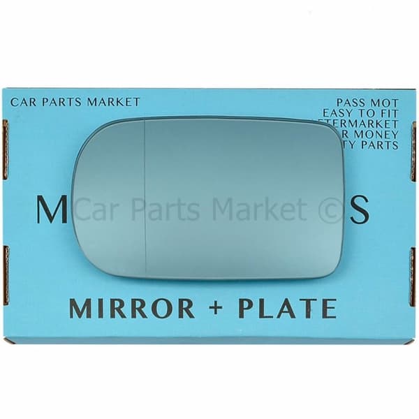 For BMW 7 series 94-01 Left Passenger Aspheric Blue Wing Mirror Glass +Plate