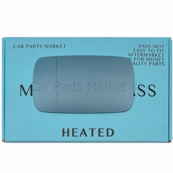 For BMW 5 Series 1995-03 Wide Angle Heated Blue Left Mirror Glass (Not folding)