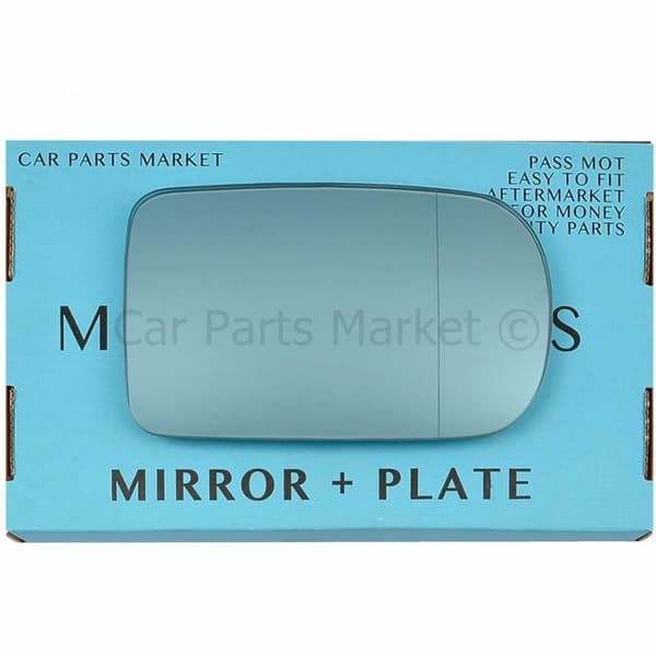 For BMW 7 series 94-01 Right Driver Aspheric Blue Wing Mirror Glass +Plate