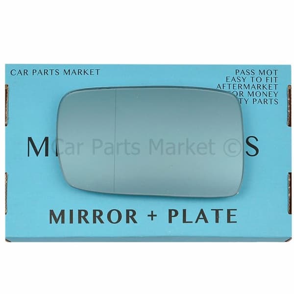 For BMW 3 Series E46 Coupe 98-05 Left Aspheric Blue Wing Mirror Glass +Plate
