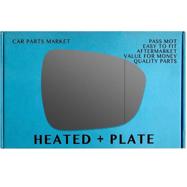 Right Driver Side wide Angle Heated Plate Mirror Glass For Nissan Qashqai 21-23