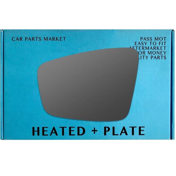 Left Passenger Side Convex Mirror Glass For MG HS 2019-2023 Heated + Plate