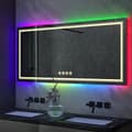 Pikkukuva 2 / 2: Kylpyhuoneen LED-meikkipeili, RGB-värinvaihto, särkymätön ja huurtumaton, 32x32 tuumaa