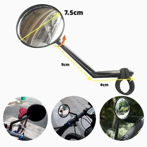 2st 360° roterande cykelspegel Mountainbike Motorcykelspegel konvex spegel