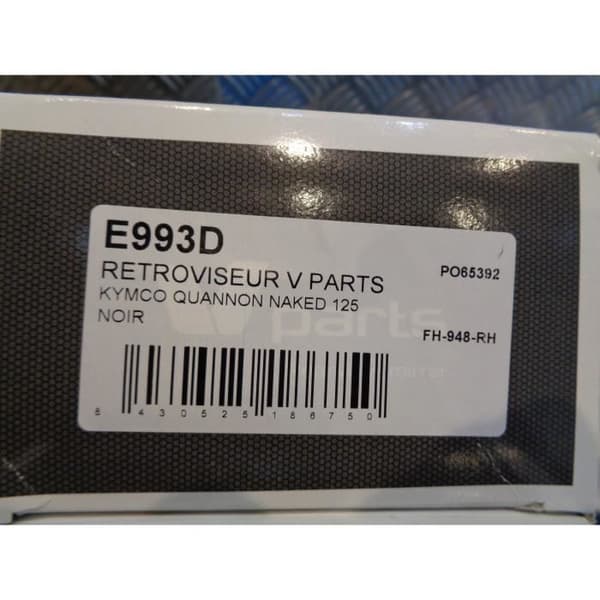 höger backspegel v delar diam 10 mm motorcykel kymco 125 quannon FH-948-RH bihr E993D