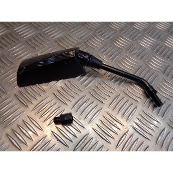 höger spegel f1 m10 x 25 kolfiberlook + adapter m10 x 25 universell fyrhjuling för motorcykel