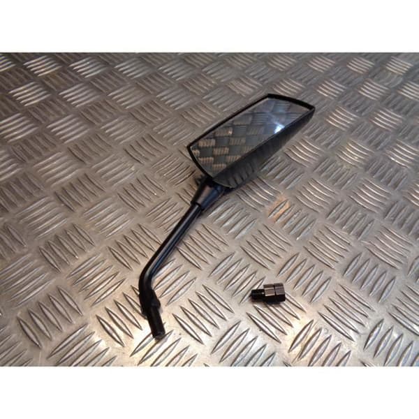 höger spegel f1 m10 x 25 kolfiberlook + adapter m10 x 25 universell fyrhjuling för motorcykel