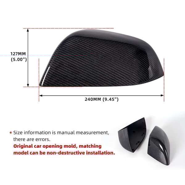 INF Bagspejl Covers i Kulfiber til Tesla Model Y