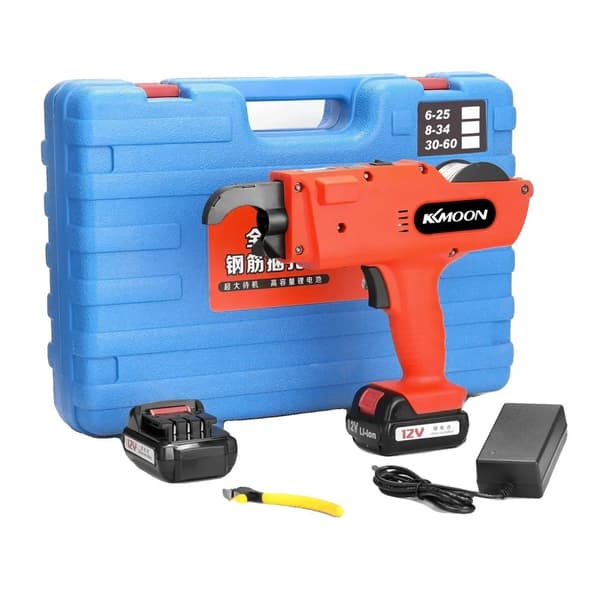 Rebar Tying Maskine, 12V Genopladeligt Batteri, 8-34mm Båndbredde,EU-stik