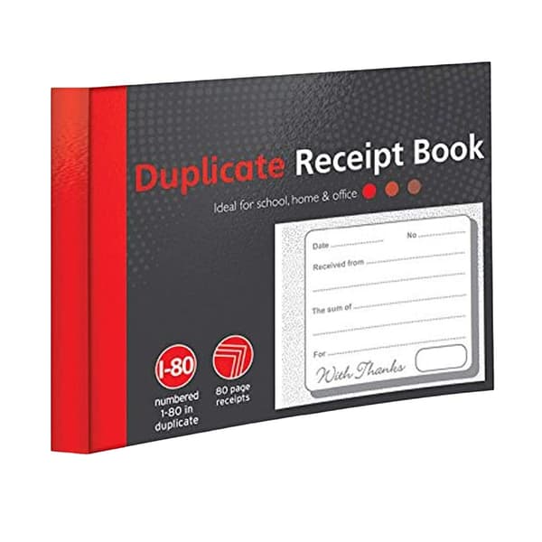 A Star Duplicate Receipt Book Black/Red One Size
