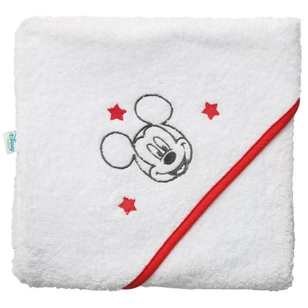 DISNEY Mickey Bath cape - 80 x 80 cm Vit/Röd