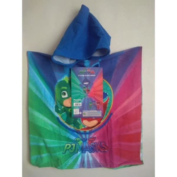 PJ Masks badponcho med huva - Barn - Pojke - 24 månader - 2 år - Blå - 100% bomull