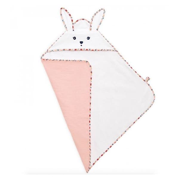 Poppy kanin badkappa - Kaloo rosa - 75x75 cm - 100% bomull