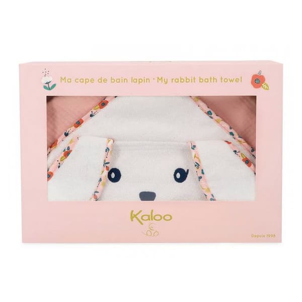 Poppy kanin badkappa - Kaloo rosa - 75x75 cm - 100% bomull
