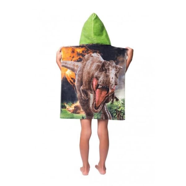 Duschlakan - Jurassic World badponcho i bomull - 50 x 115 cm - Grön