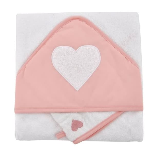 DOMIVA Badrocksset - 100% bomullssvamp - Med handske - Korall - 75 x 75 cm
