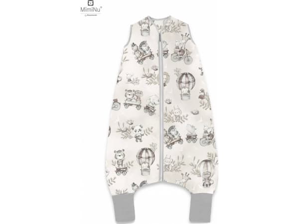 MimiNu MIMINU Sleeping bag with separate legs, summer, Zoo on bikes, beige, 1-4 y.