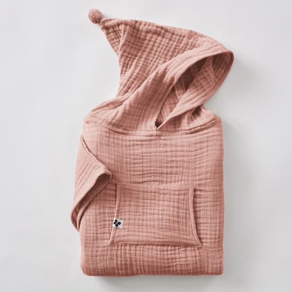 Unisex poncho för barn Vanlig bomullsväv Gaïa - Gaïa Pink Peach - 2 till 5 år