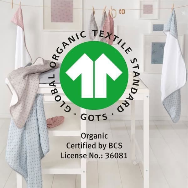 Lil Planet Organic Baby Bath Cape - ROBA - 80x80 cm - Bomull och Muslin - Silvergrå