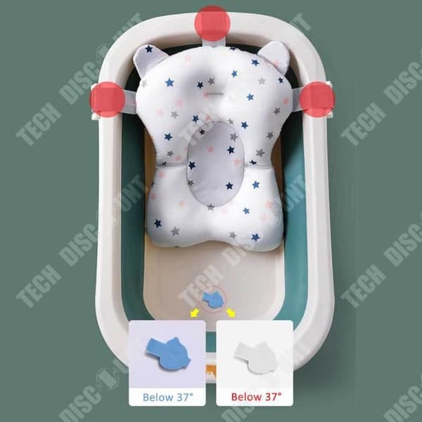 TD® Intelligent barnbadkar Temperaturavkänning Baby Infällbart hopfällbart badkar Sittande Nyfödd hemmabadshink