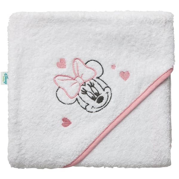 DISNEY Minnie Badcape - 80 x 80 cm Vit/Rosa