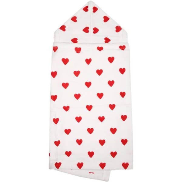 Badrand - badponcho Petit Bateau - A08SI - Unisex Badcape för Baby, Marshmallow/Terkuit Röd Storlek unik